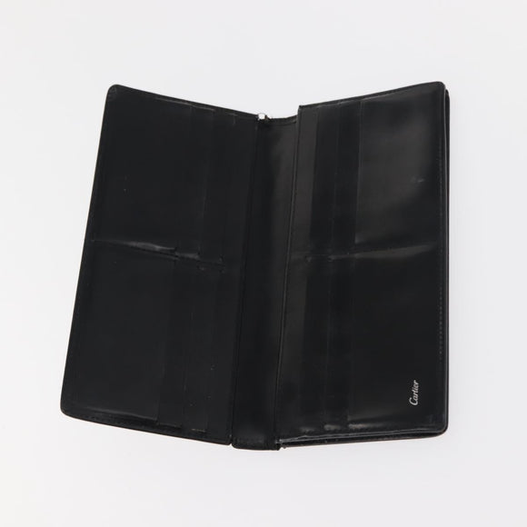 CARTIER Must Line Key Case Wallet Leather 8 Set Bordeaux Black Auth bs30193