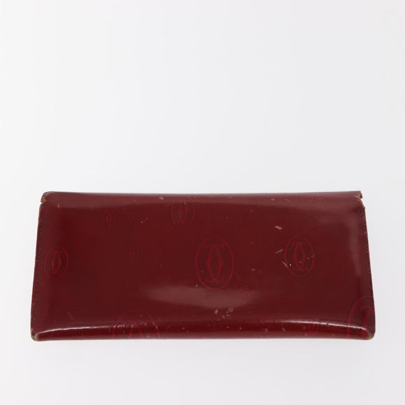 CARTIER Must Line Key Case Wallet Leather 8 Set Bordeaux Black Auth bs30193