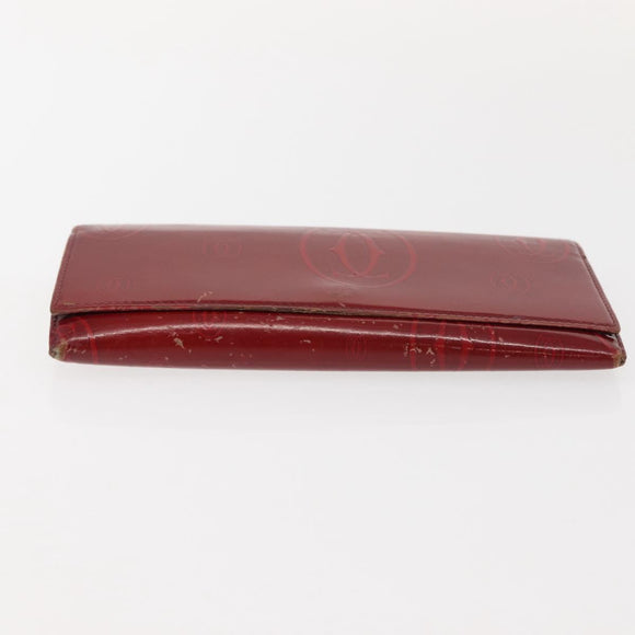 CARTIER Must Line Key Case Wallet Leather 8 Set Bordeaux Black Auth bs30193