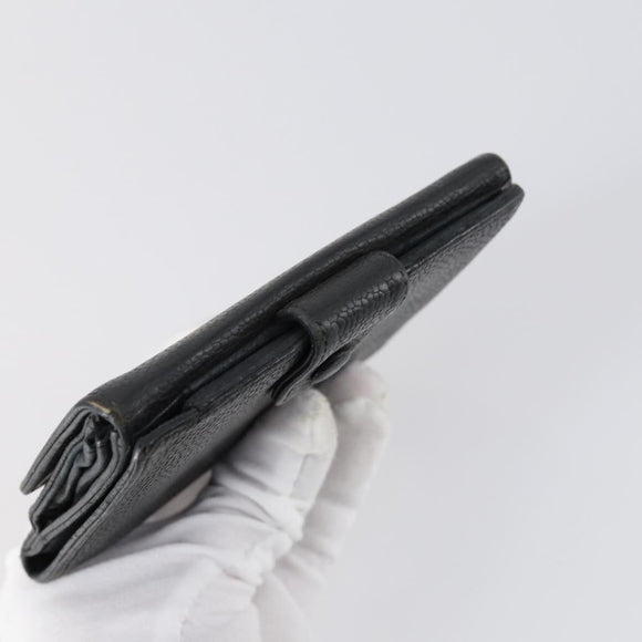 CHANEL Wallet Leather 3 Set Black CC Auth bs30194