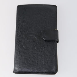 CHANEL Wallet Leather 3 Set Black CC Auth bs30194 - 0