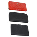 CHANEL Wallet Enamel Leather 3 Set Black Red CC Auth bs30195-1