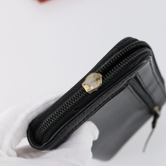 CHANEL Wallet Enamel Leather 3 Set Black Red CC Auth bs30195