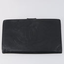 CHANEL Wallet Enamel Leather 3 Set Black Red CC Auth bs30195-2