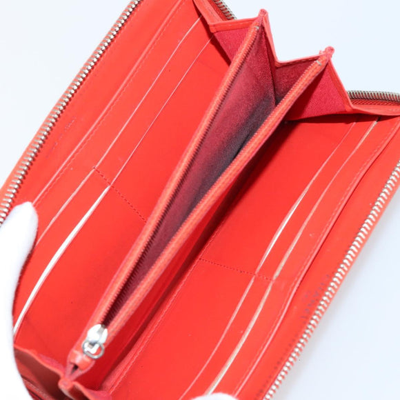 CHANEL Wallet Enamel Leather 3 Set Black Red CC Auth bs30195