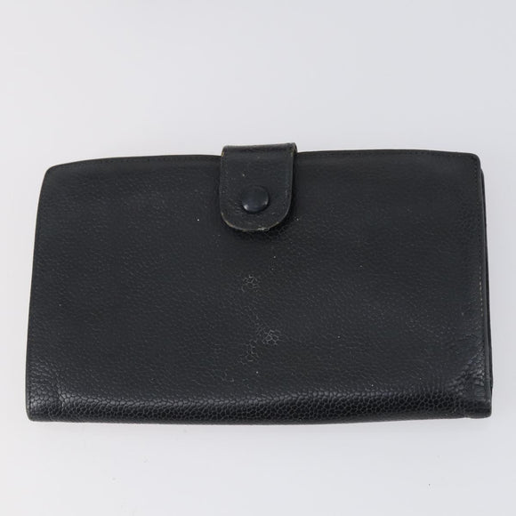 CHANEL Wallet Enamel Leather 3 Set Black Red CC Auth bs30195