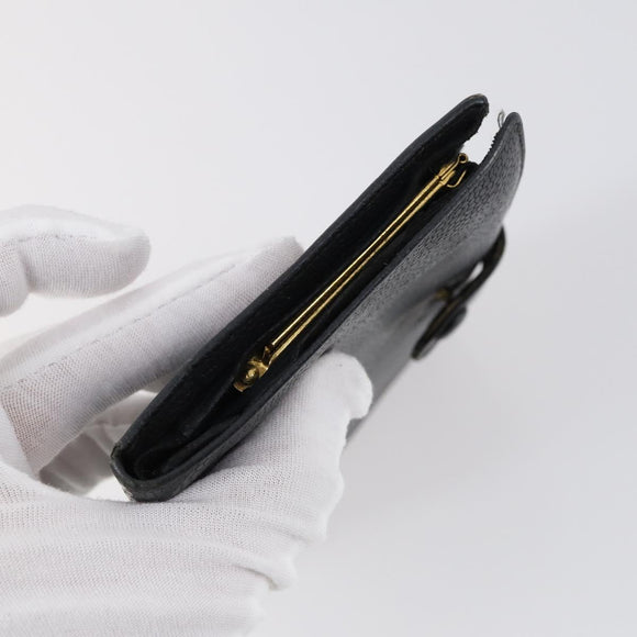 CHANEL Wallet Enamel Leather 3 Set Black Red CC Auth bs30195