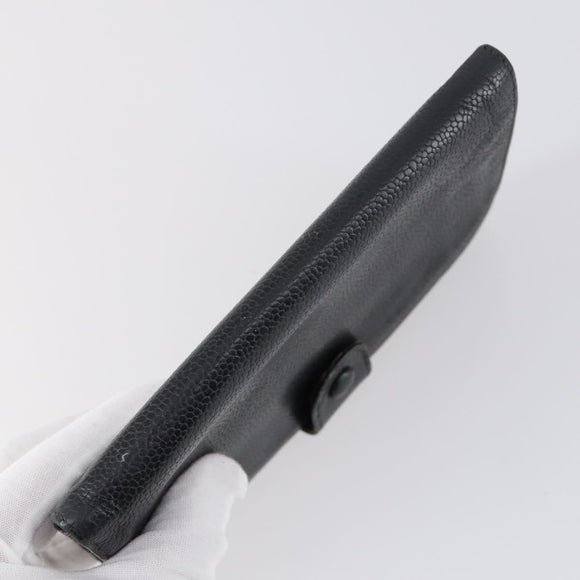 CHANEL Wallet Enamel Leather 3 Set Black Red CC Auth bs30195