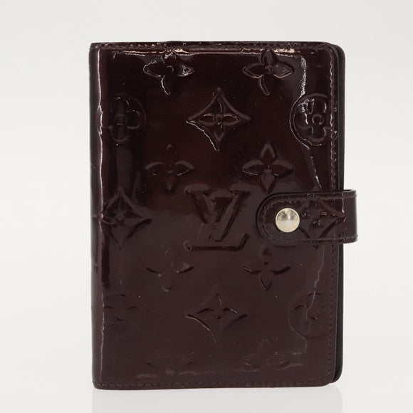 LOUIS VUITTON Monogram Vernis Mat Agenda PM Day Planner Cover 2 Set Auth bs30197
