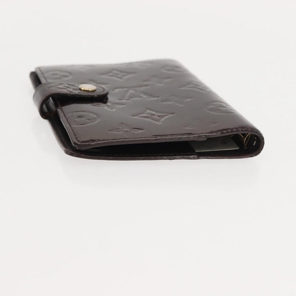 LOUIS VUITTON Monogram Vernis Mat Agenda PM Day Planner Cover 2 Set Auth bs30197