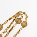 CHANEL 31RUE CAMBON Coin Necklace metal Gold CC Auth bs30205-10