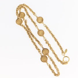 CHANEL 31RUE CAMBON Coin Necklace metal Gold CC Auth bs30205 - 0