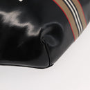 BURBERRY Body Bag Coated Canvas Black Silver Auth bs30206-15