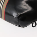 BURBERRY Body Bag Coated Canvas Black Silver Auth bs30206-16