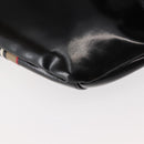 BURBERRY Body Bag Coated Canvas Black Silver Auth bs30206-18