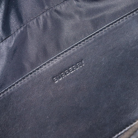 BURBERRY Body Bag Coated Canvas Black Silver Auth bs30206