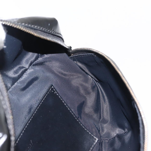 BURBERRY Body Bag Coated Canvas Black Silver Auth bs30206