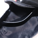 BURBERRY Body Bag Coated Canvas Black Silver Auth bs30206-22