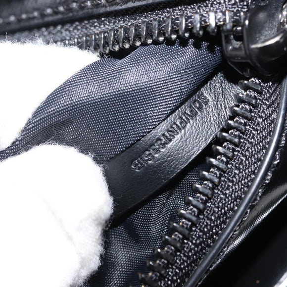 BURBERRY Body Bag Coated Canvas Black Silver Auth bs30206