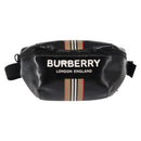 BURBERRY Body Bag Coated Canvas Black Silver Auth bs30206-13