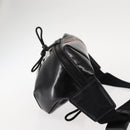 BURBERRY Body Bag Coated Canvas Black Silver Auth bs30206-3