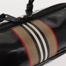BURBERRY Body Bag Coated Canvas Black Silver Auth bs30206-7