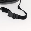 BURBERRY Body Bag Coated Canvas Black Silver Auth bs30206-8