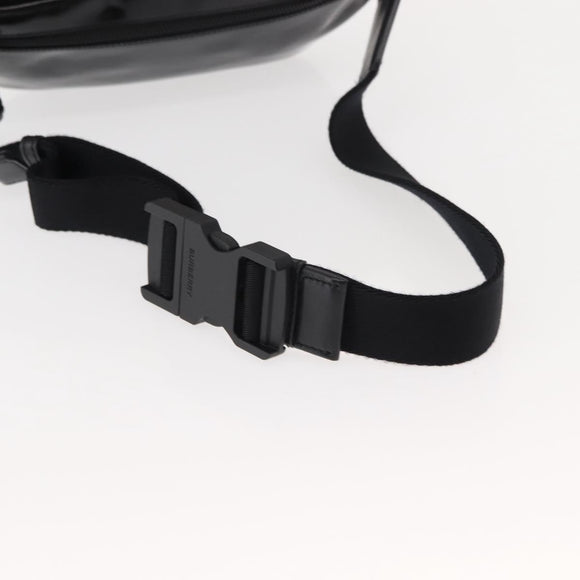 BURBERRY Body Bag Coated Canvas Black Silver Auth bs30206