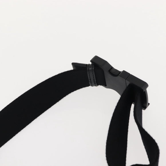 BURBERRY Body Bag Coated Canvas Black Silver Auth bs30206