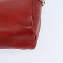 HERMES Jockey Shoulder Bag Leather Red Gold Auth bs30207-14