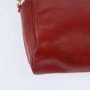 HERMES Jockey Shoulder Bag Leather Red Gold Auth bs30207-15