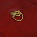 HERMES Jockey Shoulder Bag Leather Red Gold Auth bs30207-10