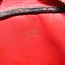 HERMES Jockey Shoulder Bag Leather Red Gold Auth bs30207-11