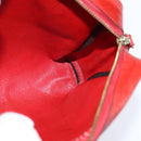 HERMES Jockey Shoulder Bag Leather Red Gold Auth bs30207-17