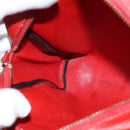 HERMES Jockey Shoulder Bag Leather Red Gold Auth bs30207-18