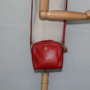 HERMES Jockey Shoulder Bag Leather Red Gold Auth bs30207-19