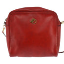 HERMES Jockey Shoulder Bag Leather Red Gold Auth bs30207-13
