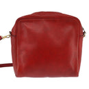 HERMES Jockey Shoulder Bag Leather Red Gold Auth bs30207-2