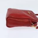 HERMES Jockey Shoulder Bag Leather Red Gold Auth bs30207-4