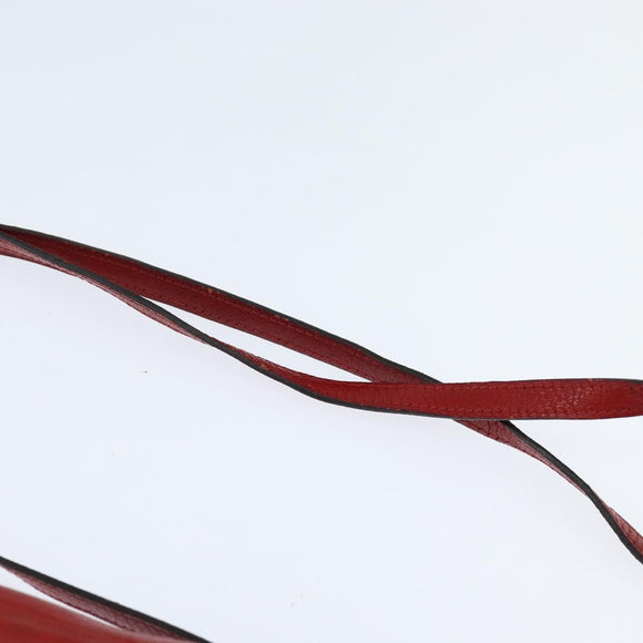 HERMES Jockey Shoulder Bag Leather Red Gold Auth bs30207