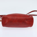 HERMES Jockey Shoulder Bag Leather Red Gold Auth bs30207-5