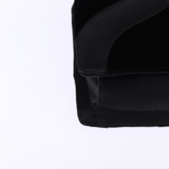 BOTTEGA VENETA Hand Bag Velor Satin Black Auth bs30208