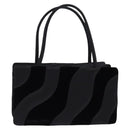 BOTTEGA VENETA Hand Bag Velor Satin Black Auth bs30208-1