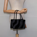BOTTEGA VENETA Hand Bag Velor Satin Black Auth bs30208-22