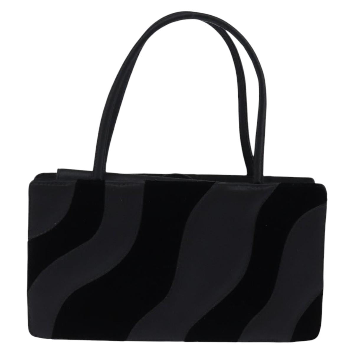 BOTTEGA VENETA Hand Bag Velor Satin Black Auth bs30208 | Brand