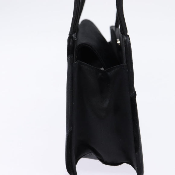 BOTTEGA VENETA Hand Bag Velor Satin Black Auth bs30208