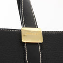 Burberrys Nova Check Tote Bag Leather Black Gold Auth bs30209-10
