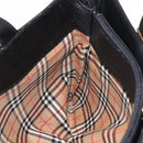 Burberrys Nova Check Tote Bag Leather Black Gold Auth bs30209-17