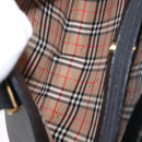 Burberrys Nova Check Tote Bag Leather Black Gold Auth bs30209-12