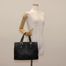 Burberrys Nova Check Tote Bag Leather Black Gold Auth bs30209-22